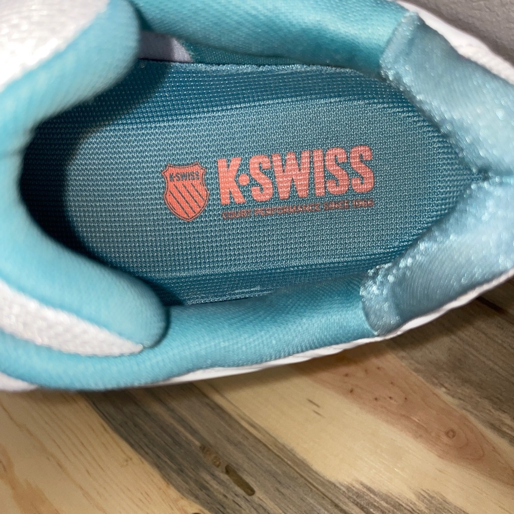 K-Swiss Pickleball Shoes Hypercourt Women's Size 9 White Peach Teal - Picture 7 of 14
